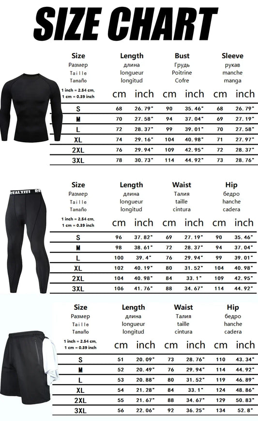 Bat Graphic Print Long Sleeve Set Men's Compression T-Shirt Shorts Pants Suit 3 Piece Set Spring Summer Gym Fitness Sportswear