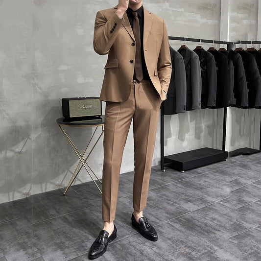 Tuxedo for Mens: Men's 2 Pieces Jacket & Pants Tuxedo for Casual Daily Leisure Dinner