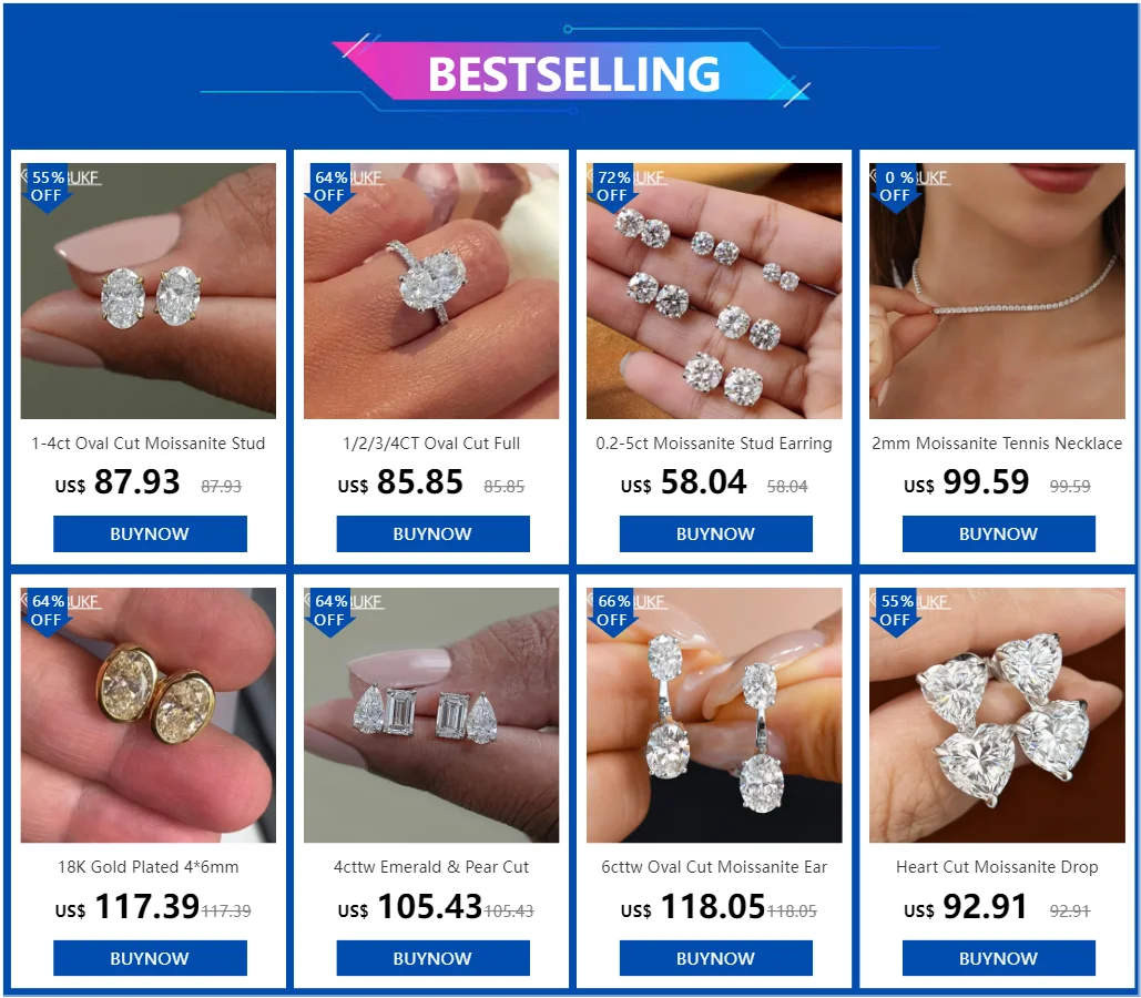 0.2-5ct Moissanite Stud Earring for Women Men Round D Color Diamond 925 Sterling Silver 18K Gold Plated Jewelry with Certificate