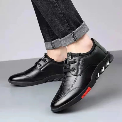 New Casual Men Leather Formal Dress Shoes Men Business Shoes Male Office Work Flat Breathable Party Wedding Anniversary Shoes