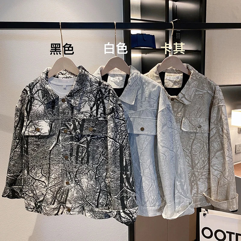 Autumn Denim Jacket Men Casua Social Streetwear Outwear Fashion Loose Streetwear Social Coat