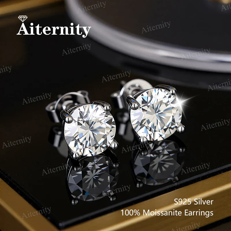 GRA Certificate Promotion 100% Moissanite Earrings for Women Pass Diamond Test Pen Ear Studs 925 Sterling Silver Fine Jewelry