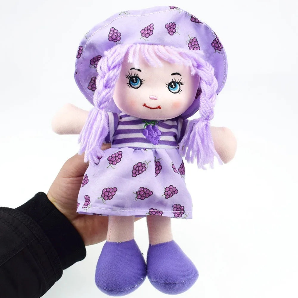 25cm Cartoon Kawaii Fruit Skirt Hat Rag Dolls Soft Cute Cloth  for Baby Pretend Play Girls Birthday Christmas Gifts