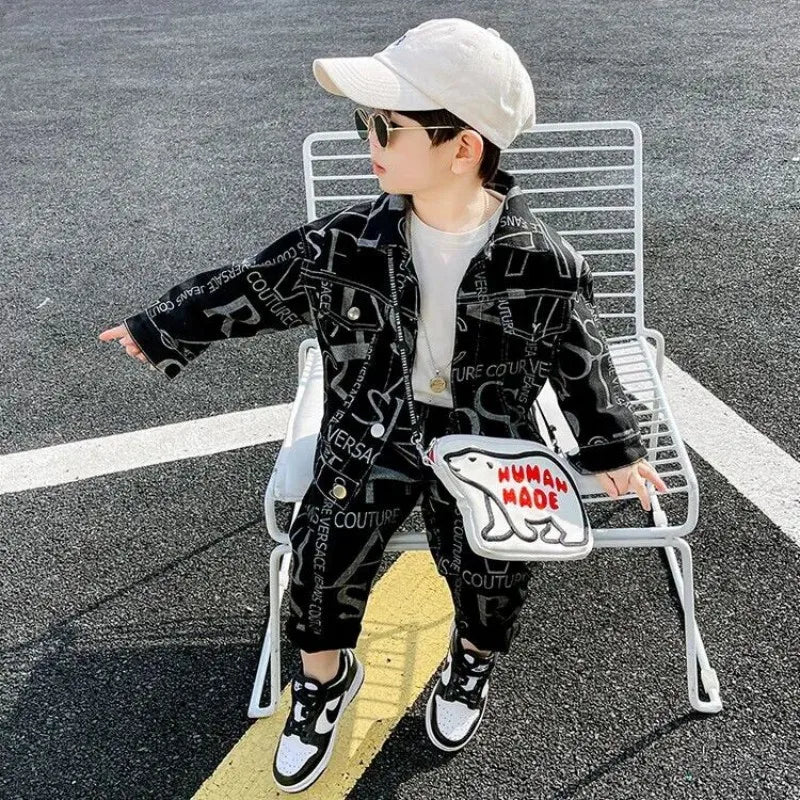 New Spring Autumn Baby Clothes Suit Boys Outfit Sets Korean Baby Boys Coat + Pants Sets Children's Set 2 To 7 years Kids Outfits
