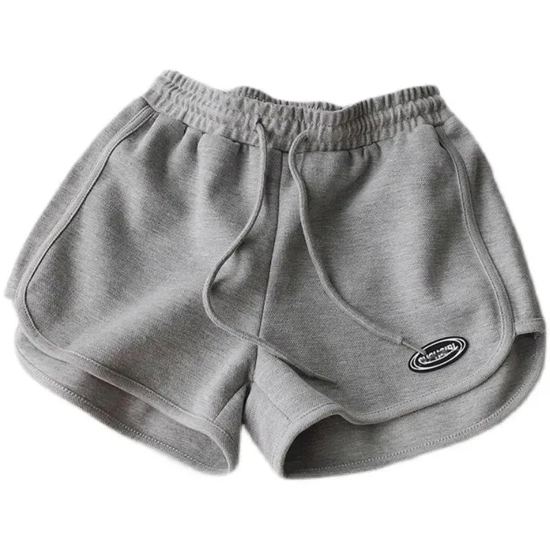 Women Casual Drawstring Sports Shorts Summer Thin High Waist Yoga A-line Shorts Loose Women Running Straight Trousers