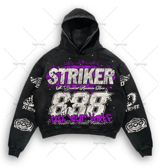 American High Street Fashion Brand Clothing Men Y2k Gothic Punk Letter Print Pullover