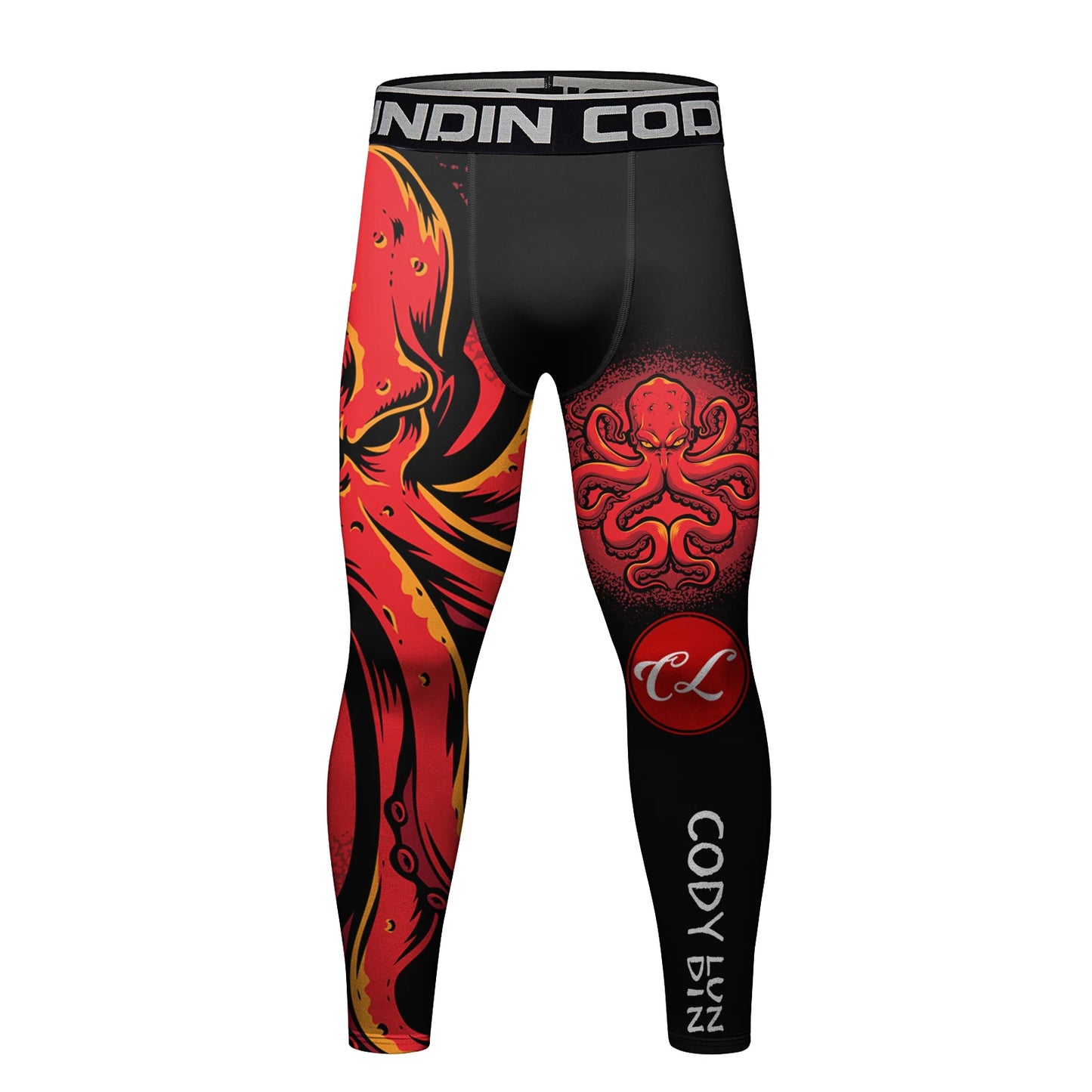 Cody Lundin Men's Jiu Jitsu Spats Stapling Compression Tights Pant Training