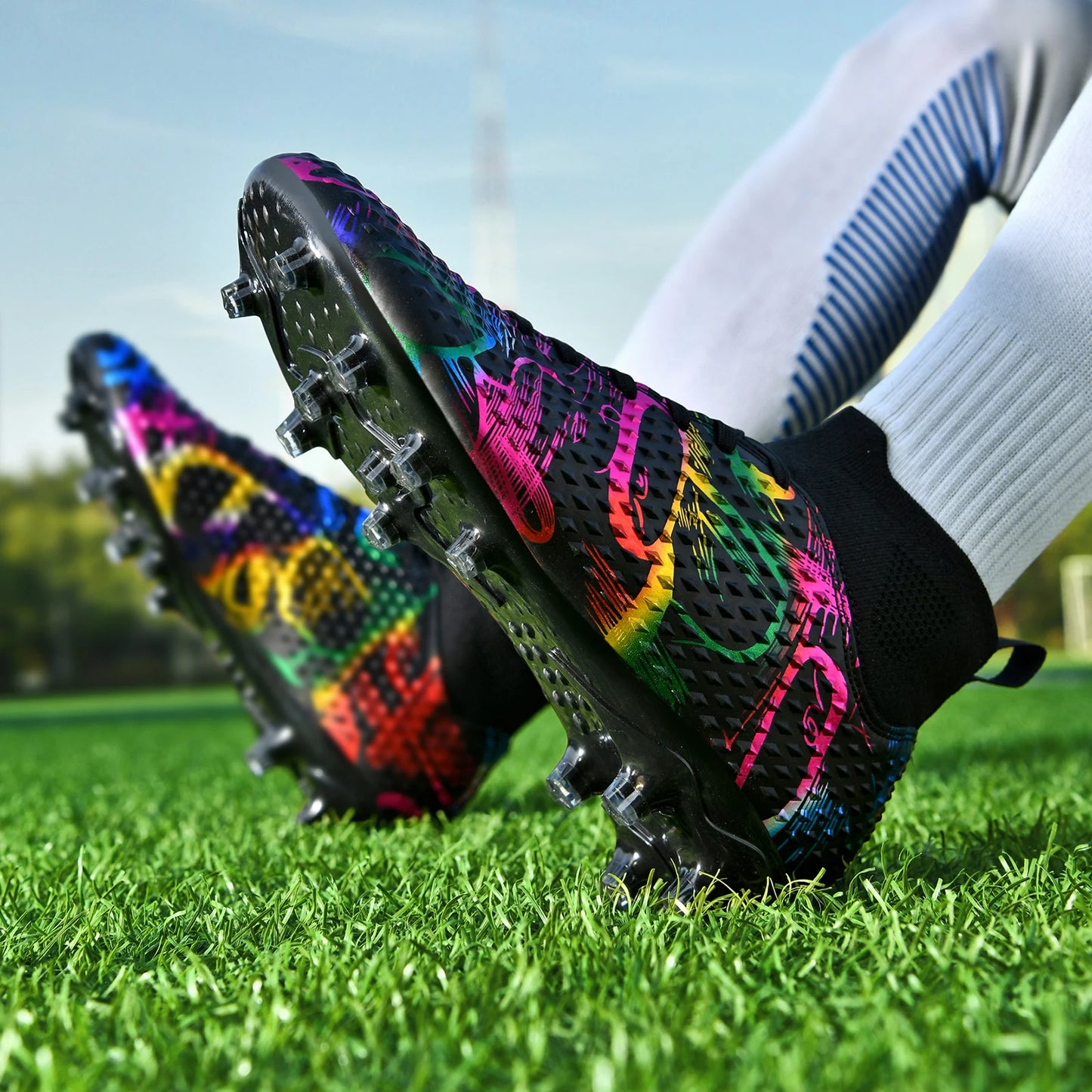 Men Soccer Shoes Children Futsal Non Slip Football Boots Grass Indoor Sports Cleats