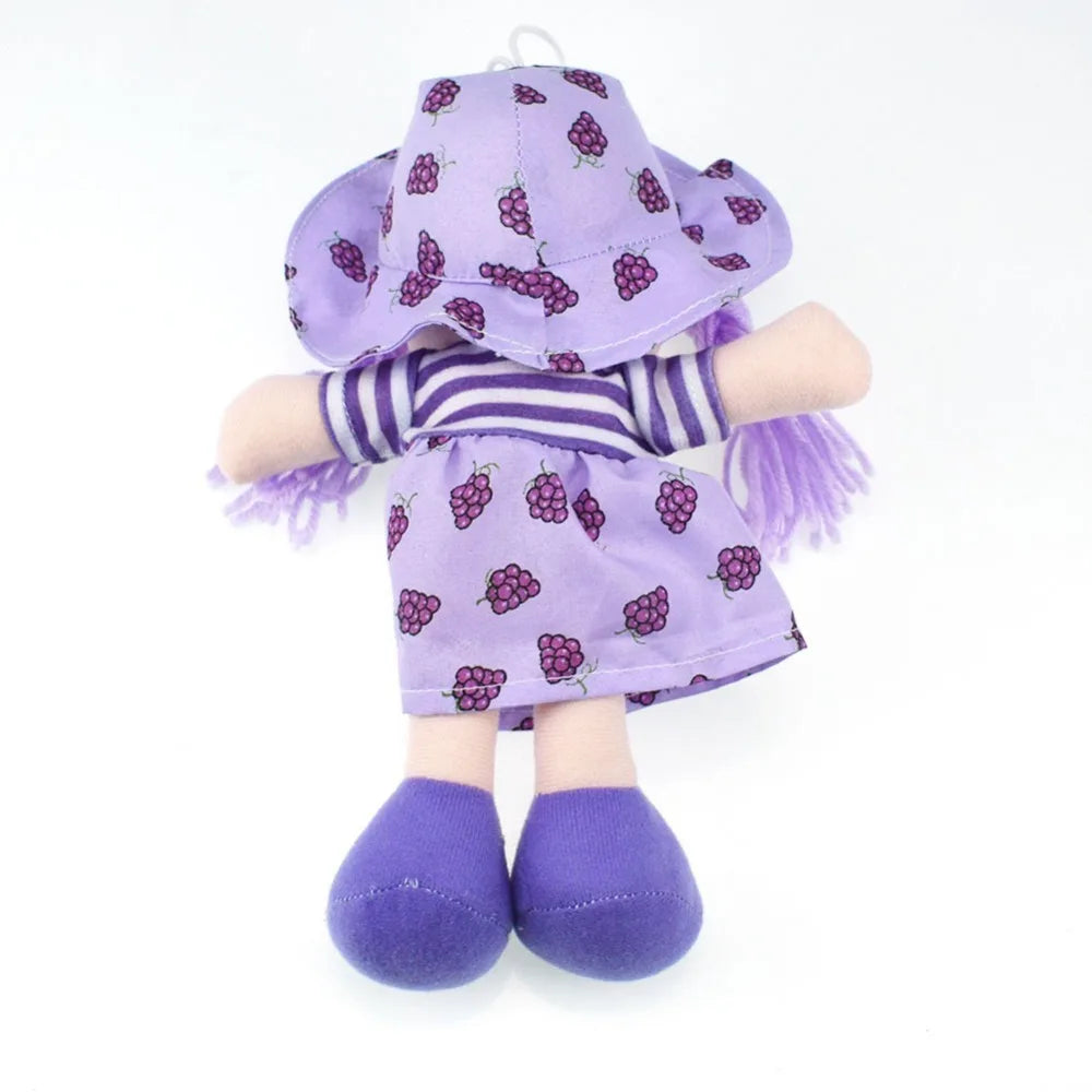 25cm Cartoon Kawaii Fruit Skirt Hat Rag Dolls Soft Cute Cloth  for Baby Pretend Play Girls Birthday Christmas Gifts