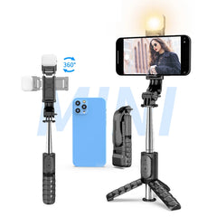 Portable Tripod for Mobile Phone Selfie Stick With Telescopic Bluetooth Stick