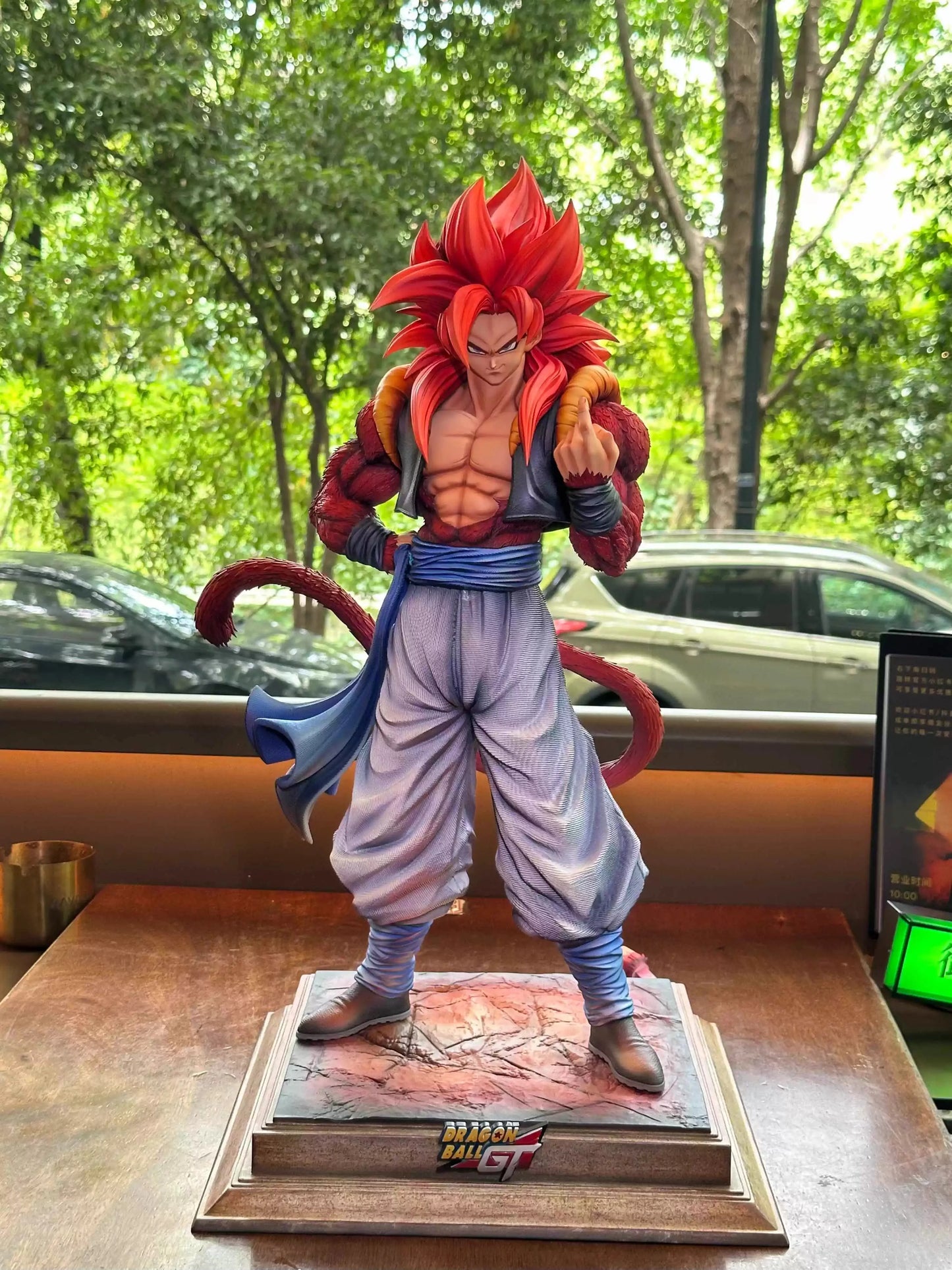 Hot 30cm Dragon Ball Anime Figure Np Super Saiyan Ss4 Gogeta Desktop Computer Ornaments Trendy Christmas Xmas Gifts