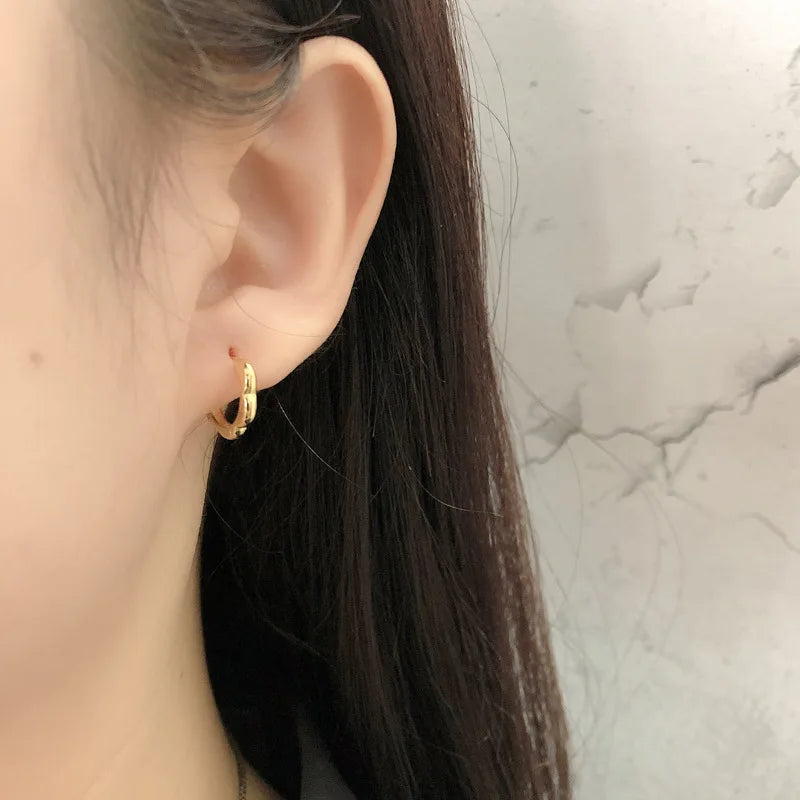 WANTME 925 Sterling Silver Simple European Plum Circle Hoop Earrings For Women Fashion Charms Huggies Party Jewelry Accessories