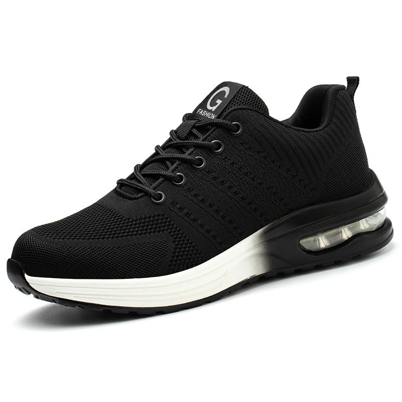 Indestructible Safety Shoes For Men Steel Toe Anti-Puncture Men's Work Shoes  Lightweight Slip Resistant Air Cushion Sneaker  ﻿