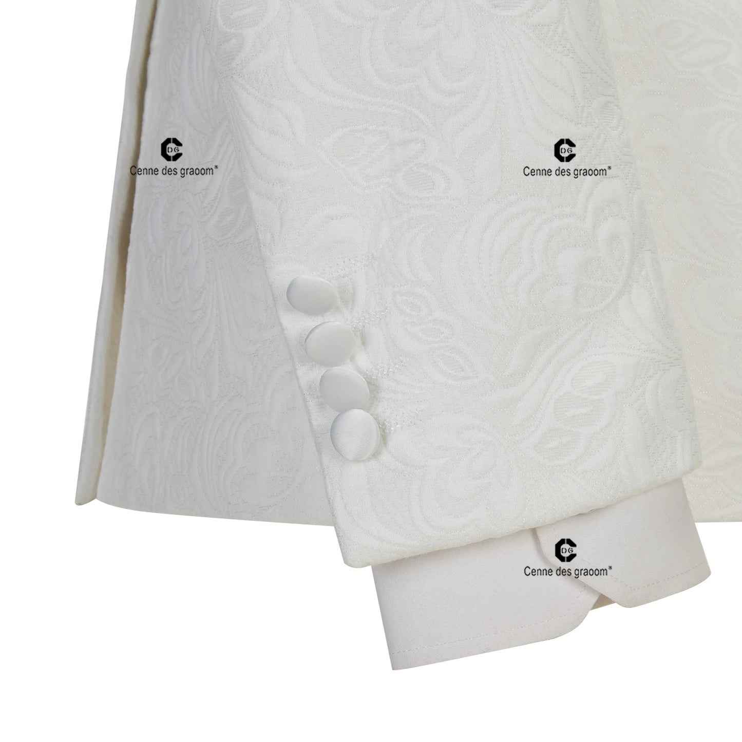 Tuxedo for Mens: Men's Suit for Wedding Ivory Paisley Jacket Tuxedo Black Pants