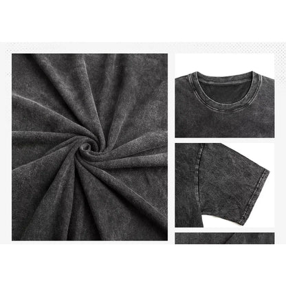 Marvel Spider Man printed short sleeved T-shirt for autumn casual men's streetwear retro distressed washed cotton material