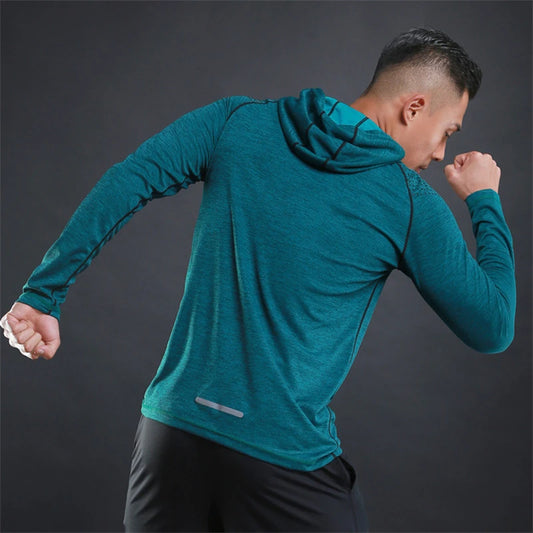 Men Hoodies Summer Running Fitness Casual Hooded Quick Dry Sweatshirts