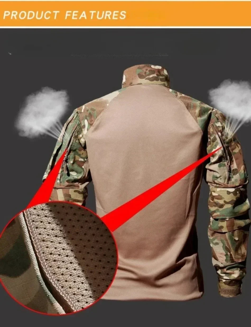 Tactical Uniform Milit Camo Suit Hunting Clothes Combat Shirts Camping Pants Men Workwear Suits Airsoft Paintball Sets