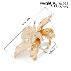 Ingemark Unique Exaggerated Large Petal Flower Rings for Women Vintage Geometric