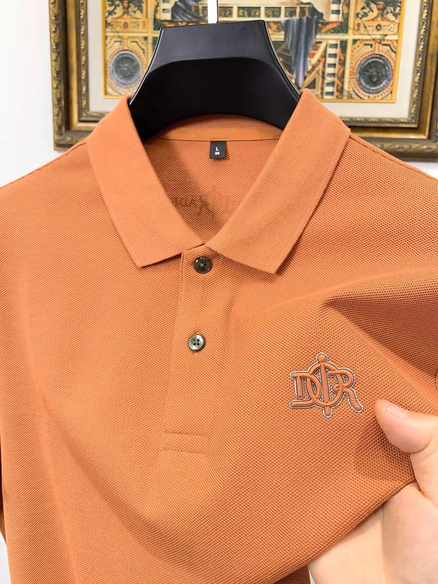 100% pure cotton high-end fashionable short sleeve summer new high-quality men's business casual polo shirt luxury brand T-shirt