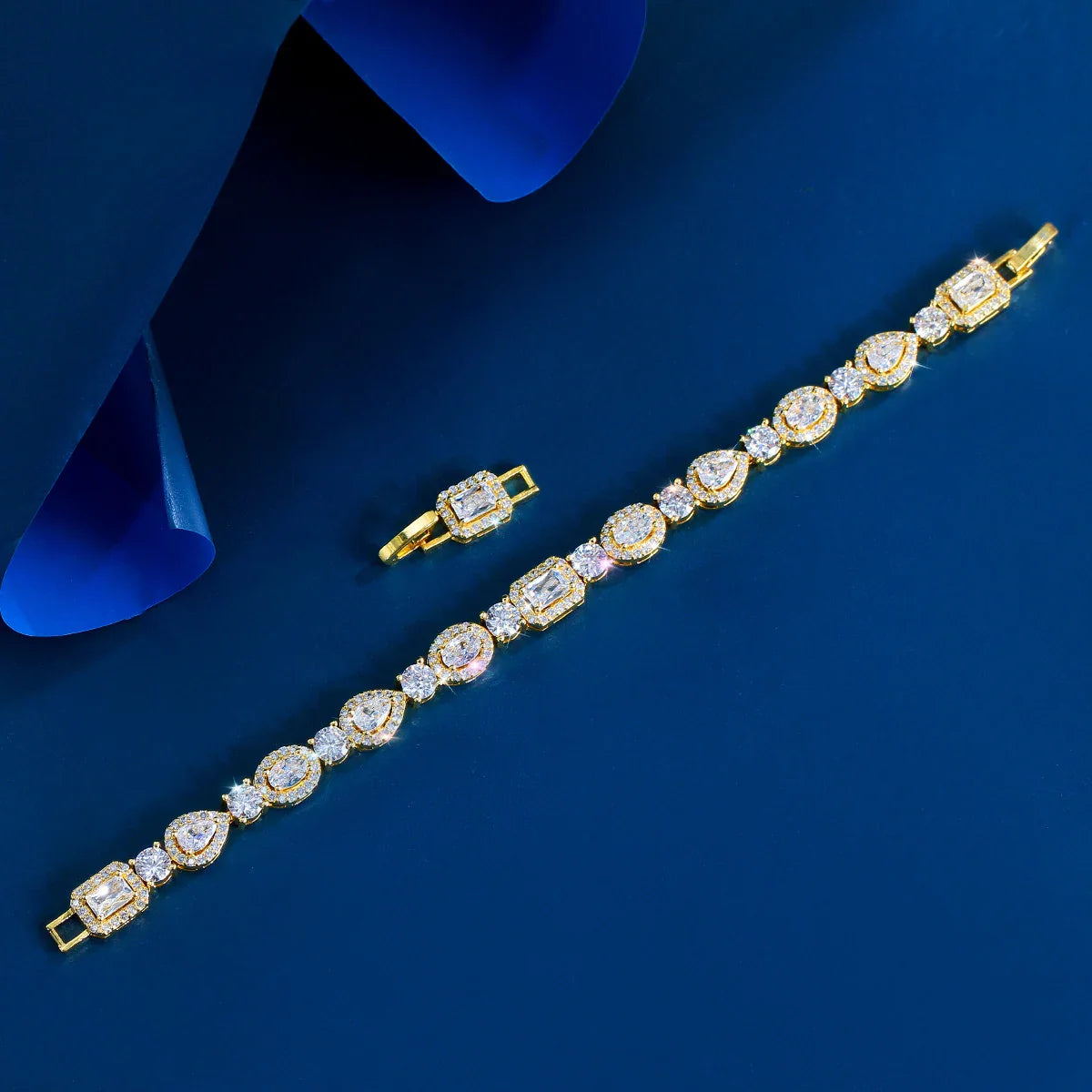 CWWZircons Luxury Geometric African Cubic Zirconia Bridal Wedding Engagement Bracelet for Women Silver Color Party Jewelry S0173