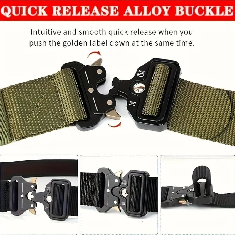 Men's Belt Outdoor Hunting Tactical Mens Belt Multifunctional Combat Survival High Quality Canvas Nylon Mens Belt Sport Belt