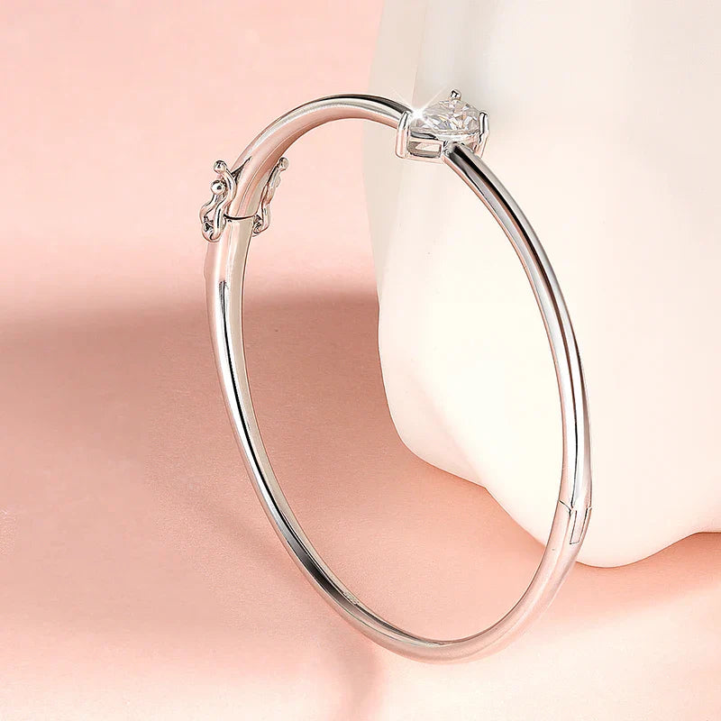 Smyoue 1CT Pear Cut Certified Moissanite Bangles for Women 100% S925 Solid Silver Lab Diamond Bracelets Birthday Gift Jewelry