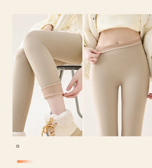 Autumn Winter High Waist Fleece Sharkskin Leggings Women Seamless