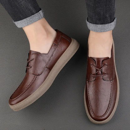 Mens Casual Shoes Genuine Leather Men Formal Business Leather Shoes High Quality Male Casual Shoes Lace Up Shoes Oxfords Flats