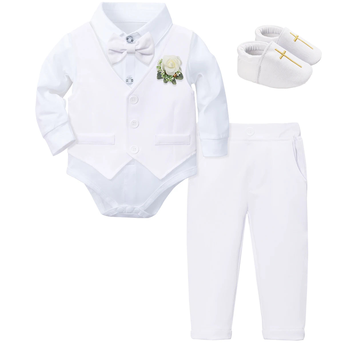 Outfit Boy Infant Baby Church Christening Suit Toddler White Blessing Set Newborn Easter Birthday Party Gift Clothes