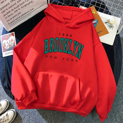 1898 Brooklyn New York Printed Women Hoodies Fashion Fleece Hoody Creativity