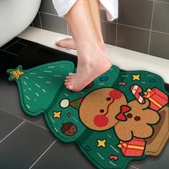 Gingerbread Kitchen Rugs Christmas Doormat Floor Mat With Gingerbread Man Non-Slip