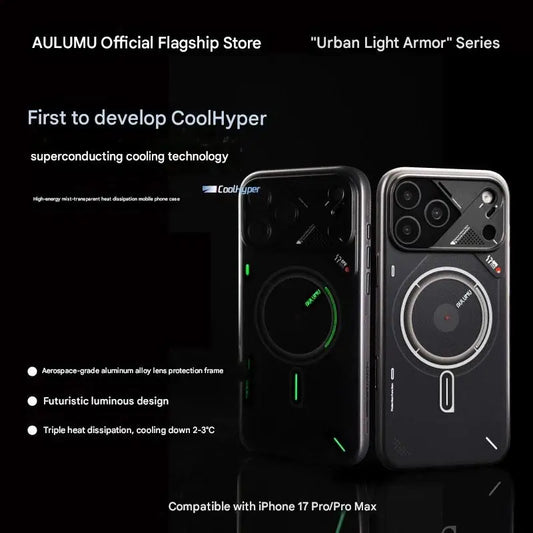 AULUMU Frosted Mobile Phone Case for IPhone 17 Pro Max Luminous Translucent Full-Inclusive Anti-fall Magnetic Phone Case Unique