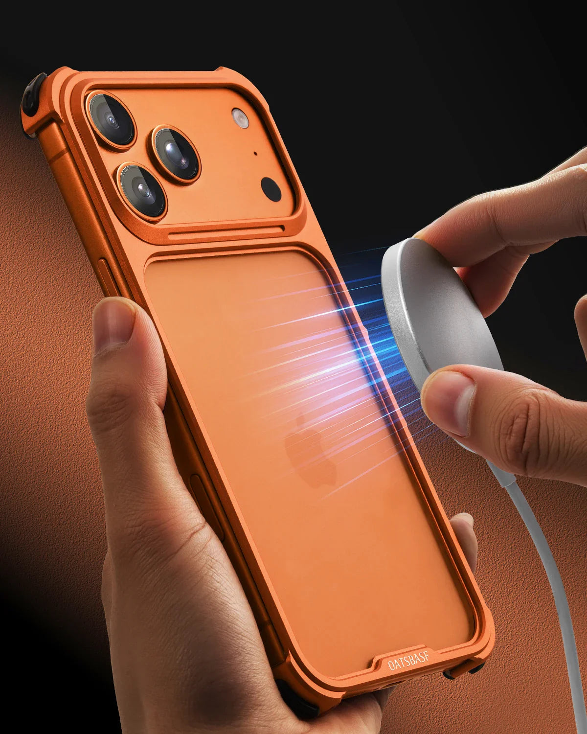 Oatsbasf Metal Phone Case for iPhone 17 Pro Max /17Pro No Back Design Protective Cover Shockproof Bumper Compatible With MagSafe
