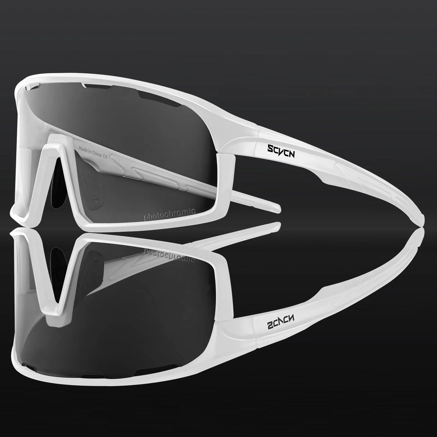 SCVCN Photochromic Cycling Sunglasses Cycling Glasses UV400 Bicycle Eyewear Sports MTB Outdoor Bike Goggles Sunglasses Eyepieces