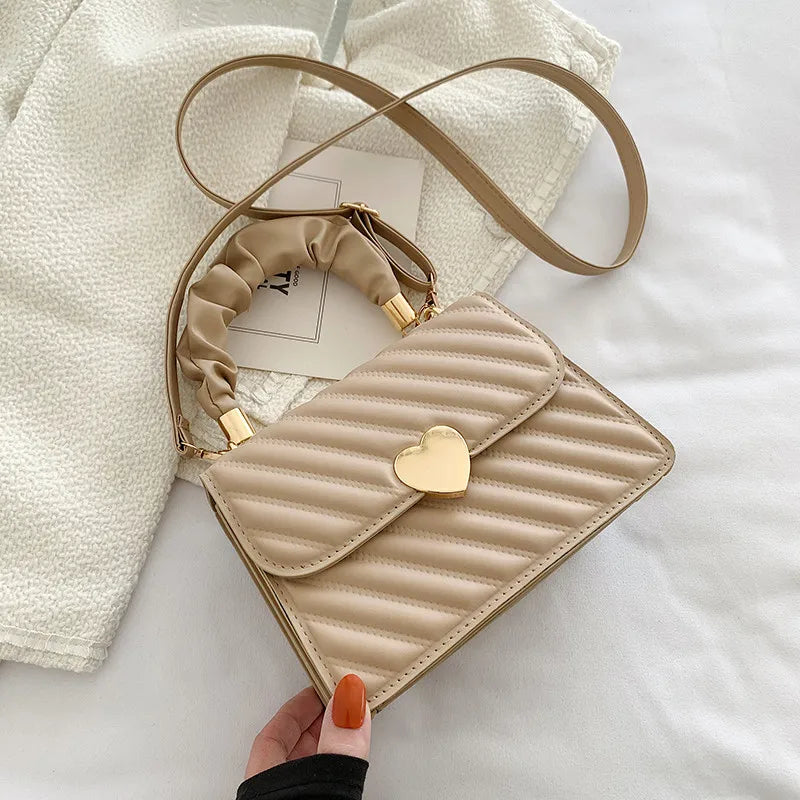 Fashion Texture Pleated Handbag Spring Tide Single Shoulder Messenger Bag