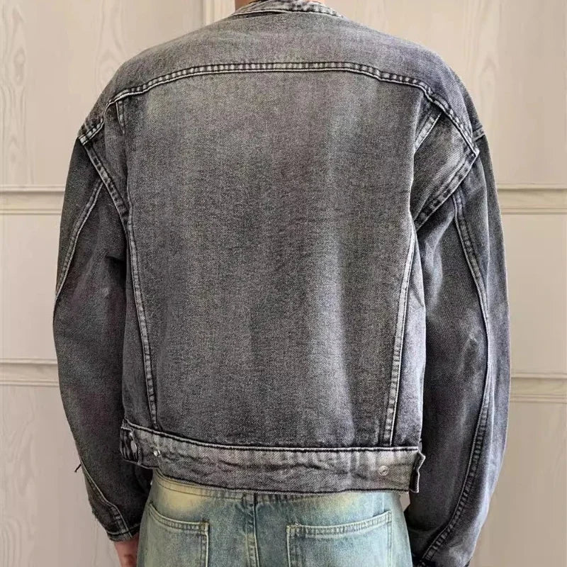 Wash Vintage Denim Jacket Man Woman High Street Loose Cowboy Coats