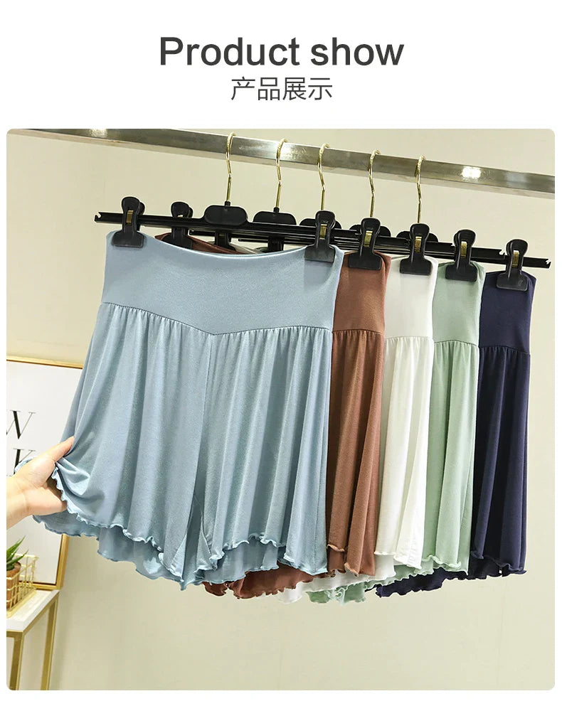 Modal Summer Shorts Sleep Bottoms Women Pure Color Casual Sleepwear Pants 2026 Loose Short Home Wide Leg Pants