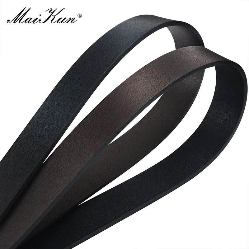 Maikun Men's Reversible PU Leather Dress Belt Rotated Black Buckle Belt Valentine's Day