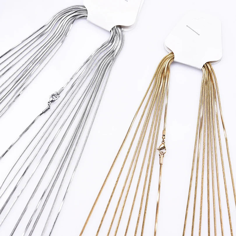 Wholesale 45/50/60/70cm Snake Long Chain Necklace Stainless Steel Necklaces For Women Men Jewelry Neck Chokers Catenina Collana
