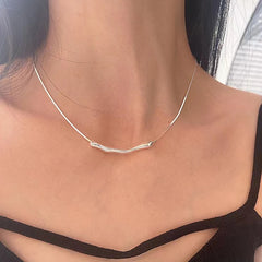 European and American Fashion Simple Stainless steel Gold Color Collarbone Chain