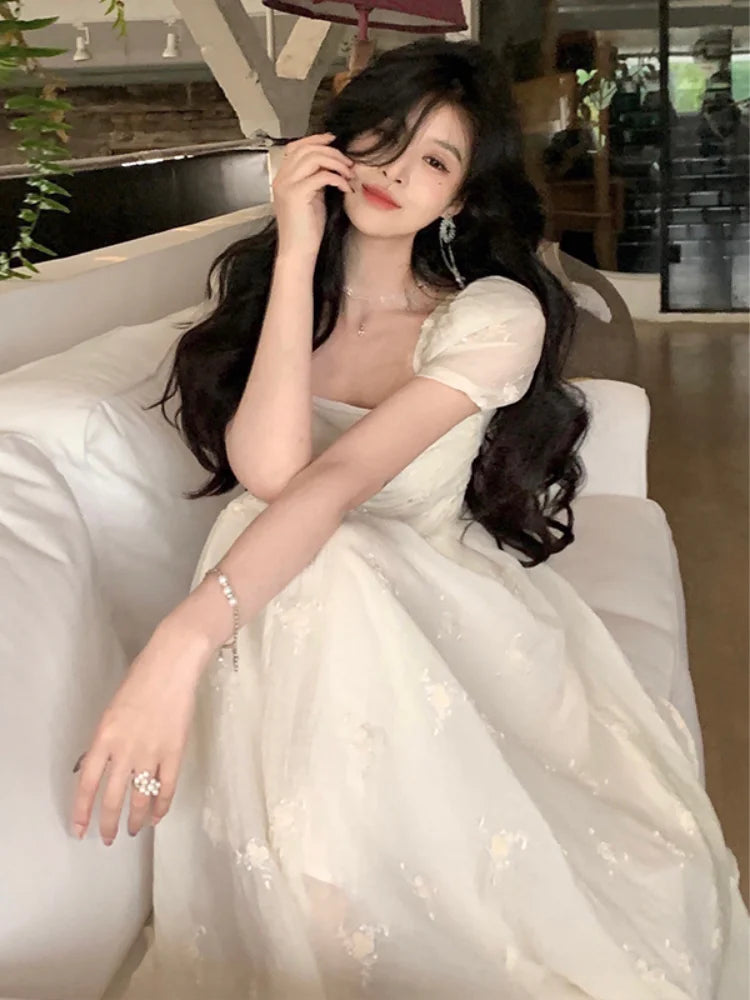 Evening Dresses: Retro Evening Party Midi Dress Women Elegant Princess