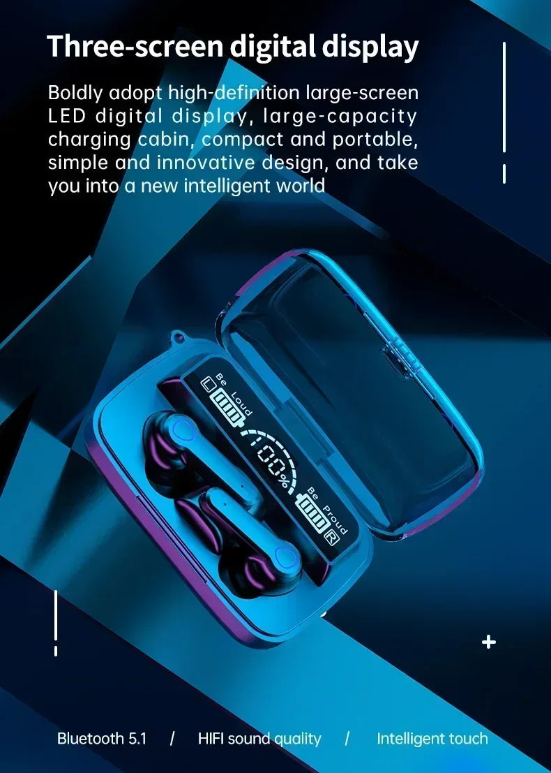 M19 Earbuds TWS Earphone M10 Intelligente Touch Control Wireless Bluetooth-compatible Headphones Waterproof LED Display With Mic