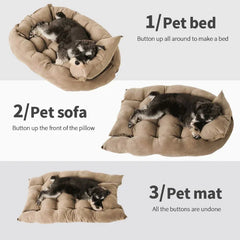 Multifunctional Pet Dog Bed Thickened 3 IN 1 Dogs Cat Sleeping Bed Sofa Warm Winter