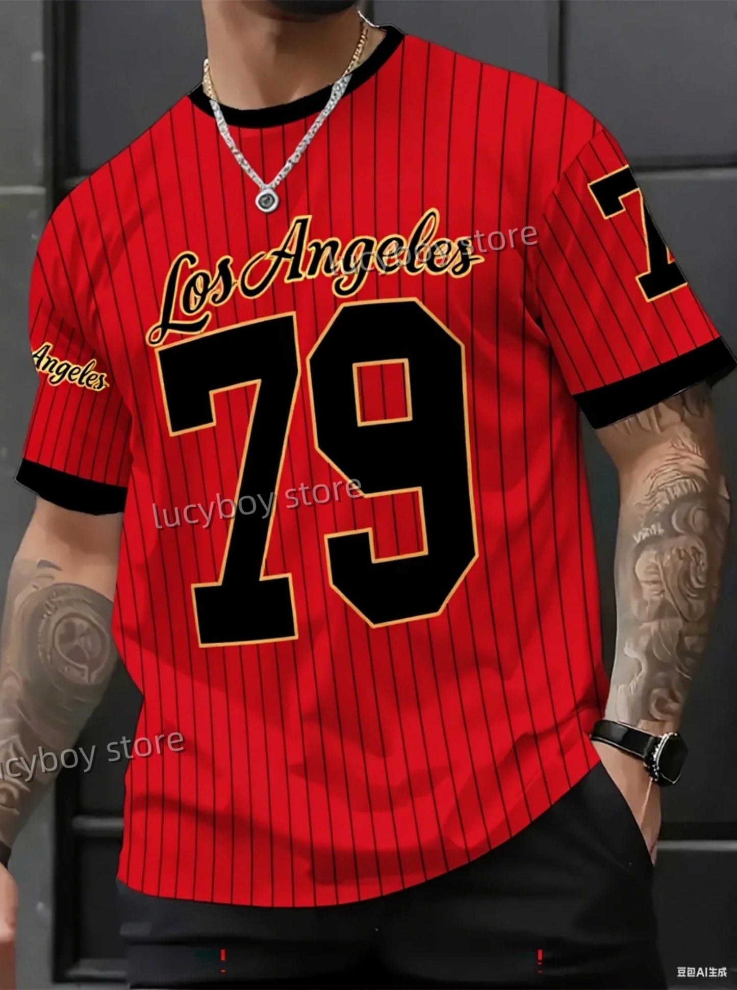 NEW IN  American Style 79 LOS ANGELES T-Shirt  Men  Short Sleeve O- Neck sport Tee Vintage Basketball T-shirt Men Clothes