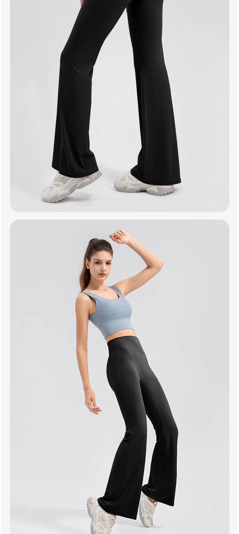 Sports Flared Leggings Womens Yoga Pants Gym Fitness Tights