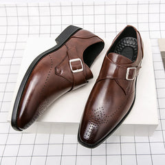 British Men Dress Shoes Plus Size 38-48 Elegant Split Leather Shoes