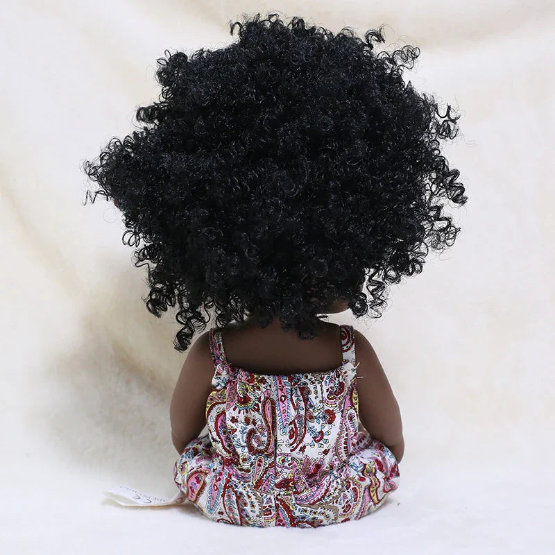 14inch Full Body Vinyl Bebe Reborn Dolls Soft Lifelike Baby Toys American Reborn Black Baby Doll Vinyl Baby Doll Toys Girls Boys