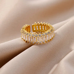 Wedding Rings For Women Gold Color Open Finger Ring Party Jewelry