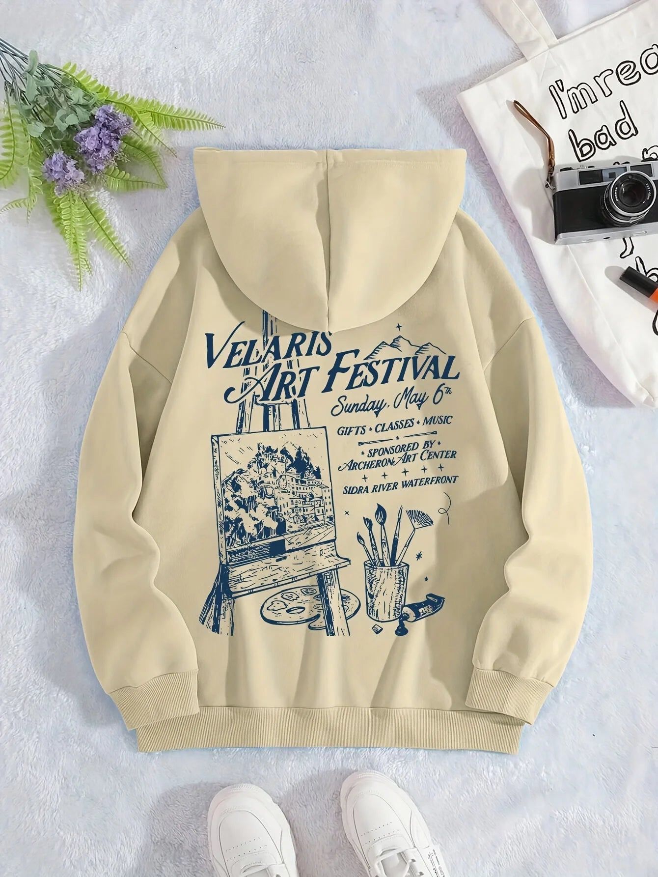 Realistic Scenery Printing Hoodie Women Warm Fleece Hoody Fashion Casual