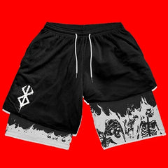 Y2K Summer Men Streetwear Anime Berserk Oversize Active Athletic Gym Short Pants